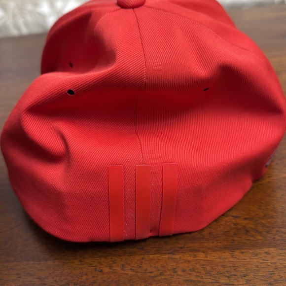 Adidas TaylorMade Hat red FlexFit Delta Adult Mens solid red Adidas Cap Hat L/XL - Picture 9 of 13